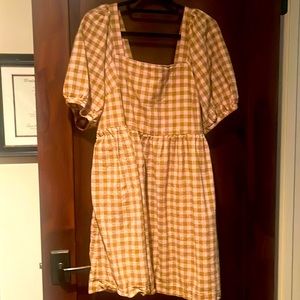 Madewell checkered babydoll dress